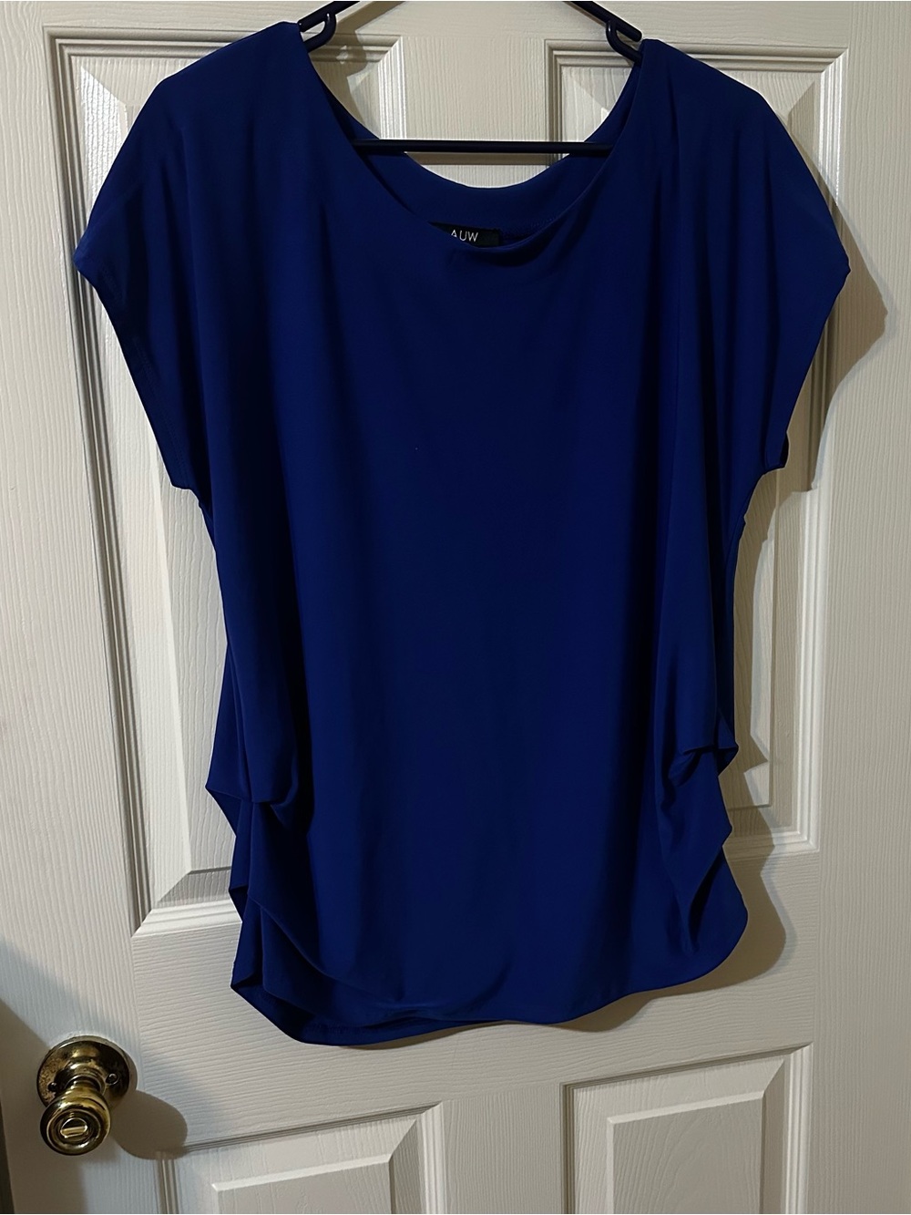 Women's Blue Short Sleeve Blouse - AUW
